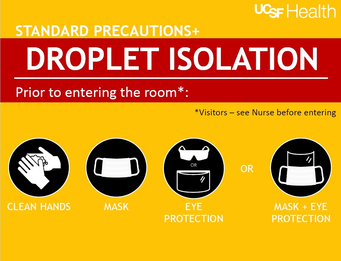 Droplet Isolation Sign UCSF Health Hospital Epidemiology And Infection Prevention
