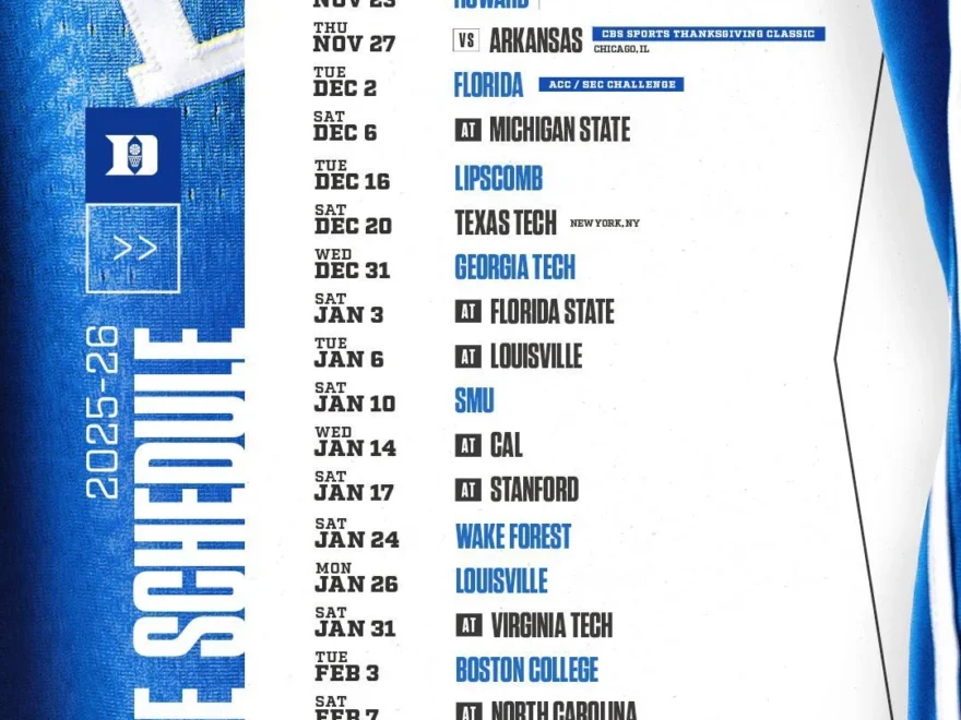 Duke Announces 2025 2026 Schedule R CollegeBasketball