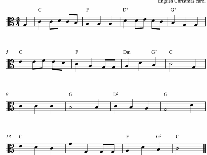 Easy Sheet Music For Beginners Free Easy Christmas Viola Sheet Music We Wish You A Merry Christmas