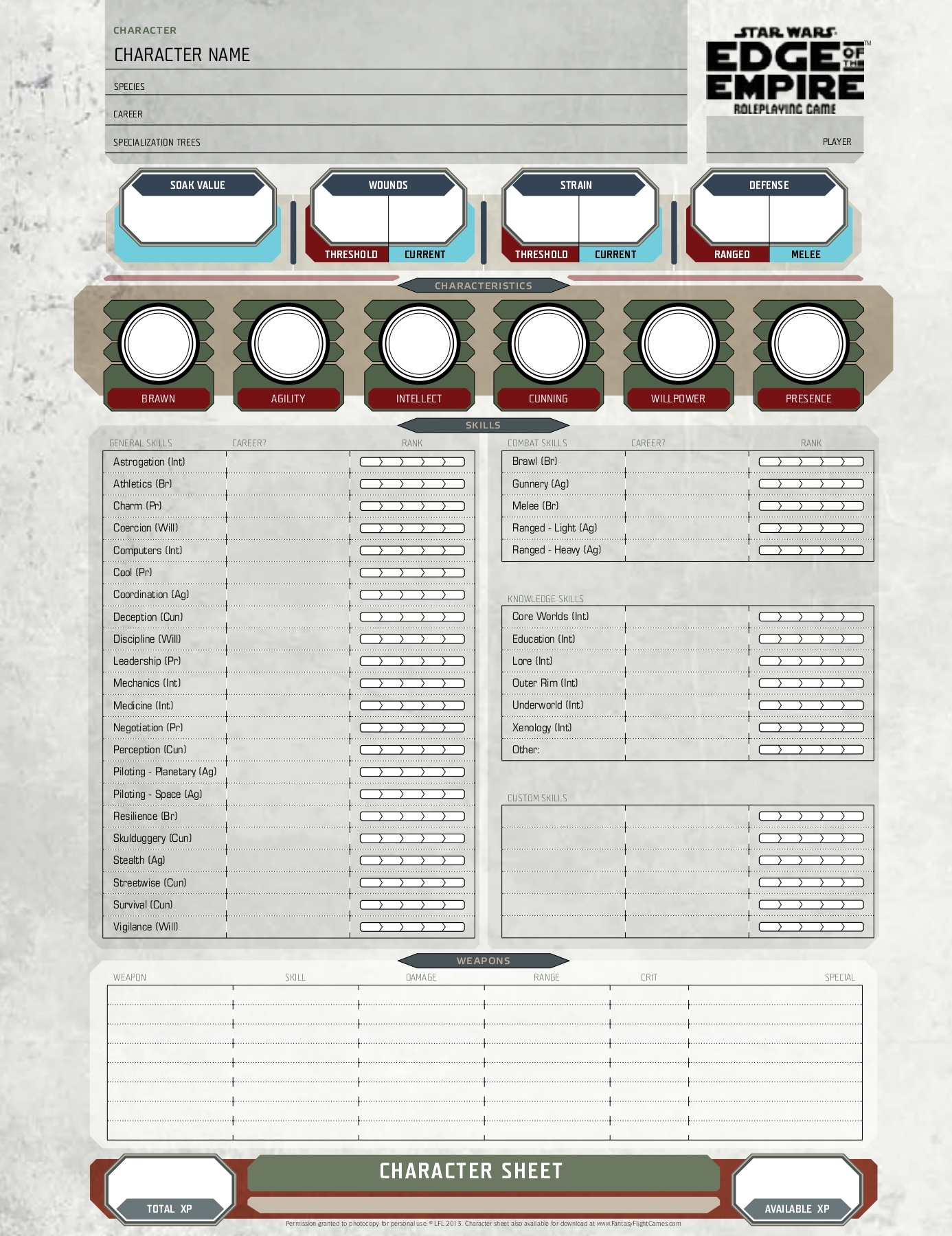 Edge of the Empire CharacterSheet Fillable v4