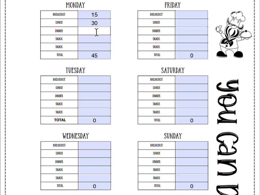 Editable Carb Counter Printable Instant Calculations Carb Counter In Adobe PDF Instant Download Meal Plan Low Carb Food List Incl Etsy