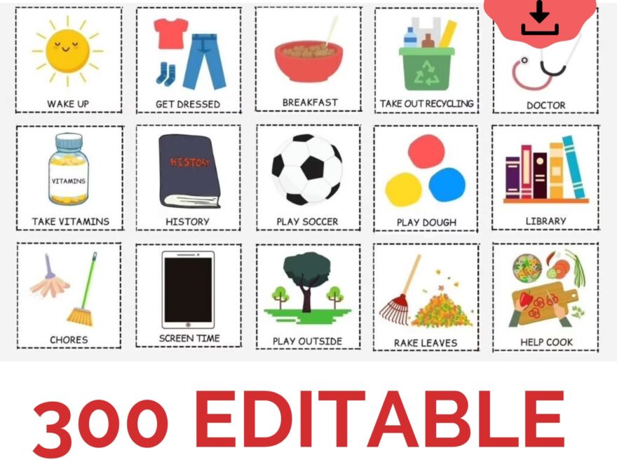 Editable Daily Kids Routine Cards I Visual Schedule Cards Toddler Worksheets Library