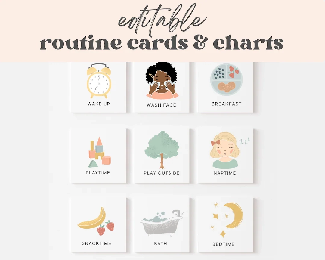 Editable Daily Routine Cards Chart Toddler Daily Rhythm Visual Schedule Kids Chore Chart Checklist Download Printable Montessori Etsy Editable Daily Routine Cards Chart Toddler Daily Rhythm Visual Schedule Kids Chore Chart Checklist Download Printable Montessori Etsy