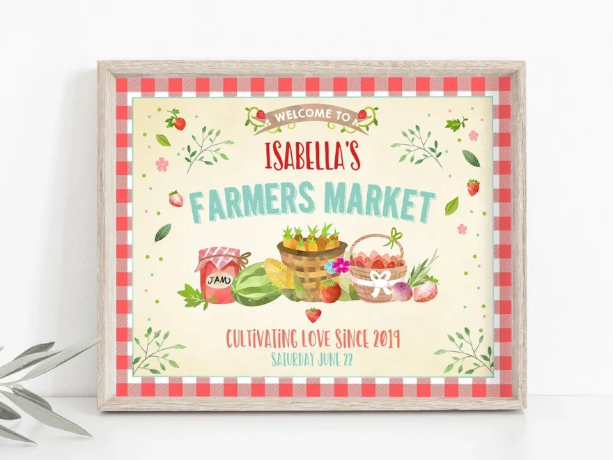 Editable Farmers Market Welcome Sign Birthday Baby Shower Farm Party D Design My Party Studio