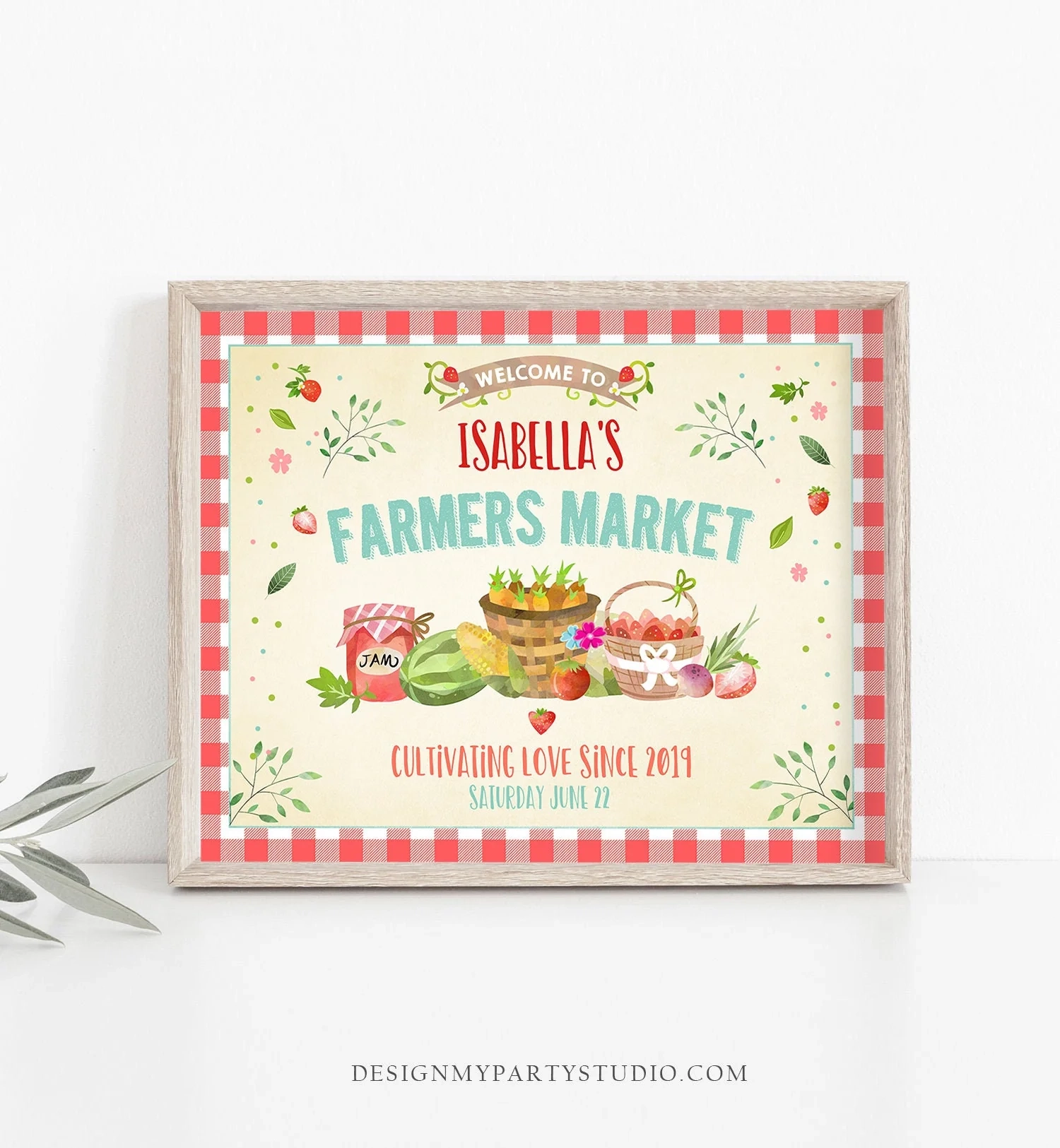 Editable Farmers Market Welcome Sign Birthday Baby Shower Farm Party D Design My Party Studio