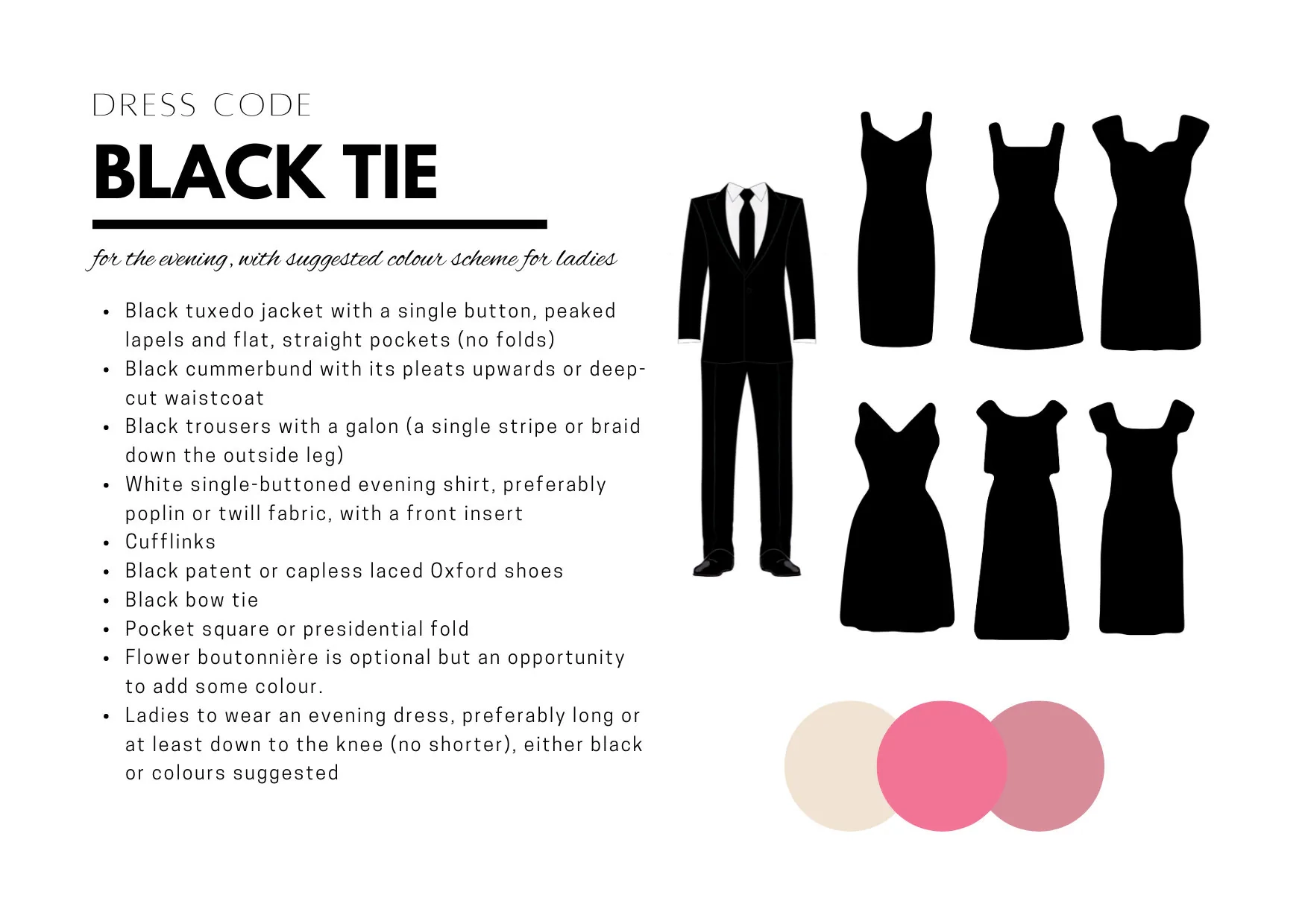 EDITABLE TEMPLATE Black Tie Dress Code Guide with Neck Tie For Weddings Parties Formal And Special Occasions Suggested Colour Scheme Etsy EDITABLE TEMPLATE Black Tie Dress Code Guide with Neck Tie For Weddings Parties Formal And Special Occasions Suggested Colour Scheme Etsy