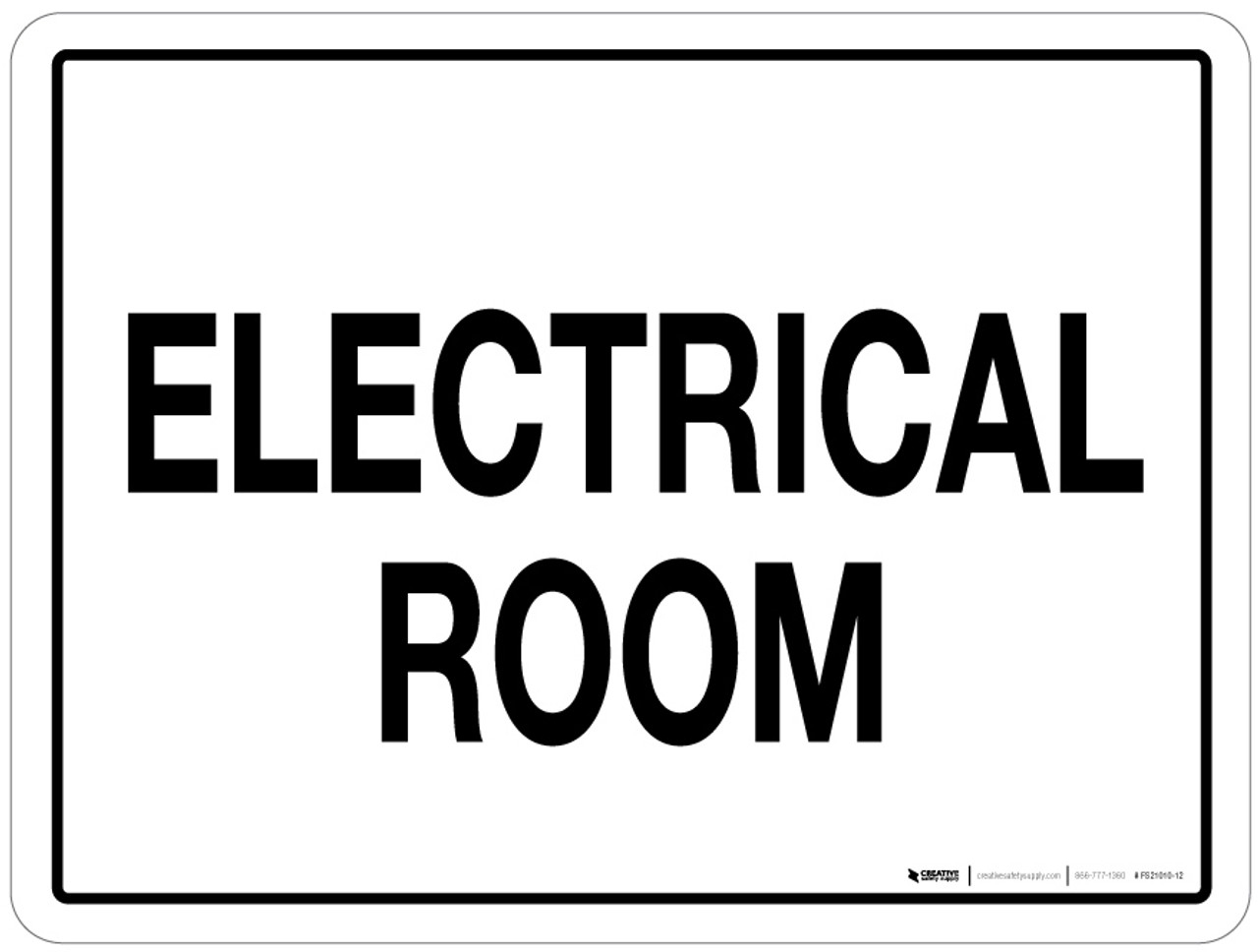 Electrical Room White Rectangle Floor Sign Electrical Room White Rectangle Floor Sign