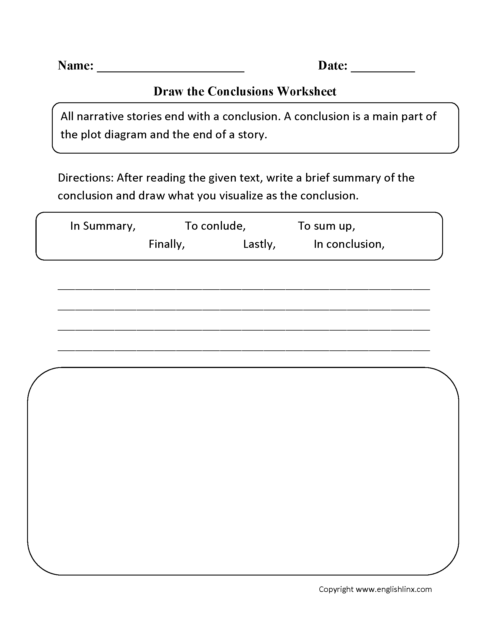 Englishlinx Writing Conclusions Worksheets