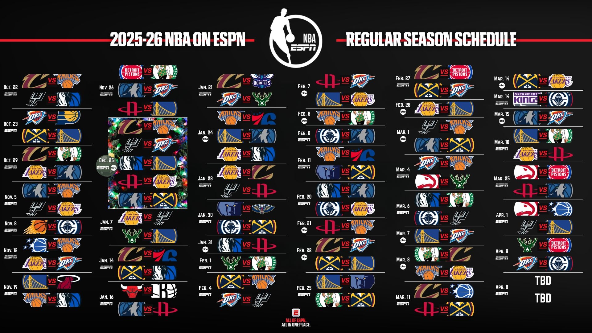ESPN ABC s Star Studded 2025 26 NBA Regular Season Broadcast Schedule ESPN Press Room U S 