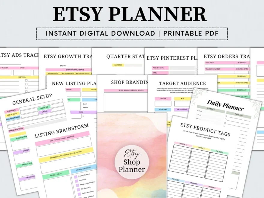 Etsy Shop Planner Printable Etsy Business Plan Etsy Seller Planner Digital Business Planner Daily Planner Instant Download Etsy