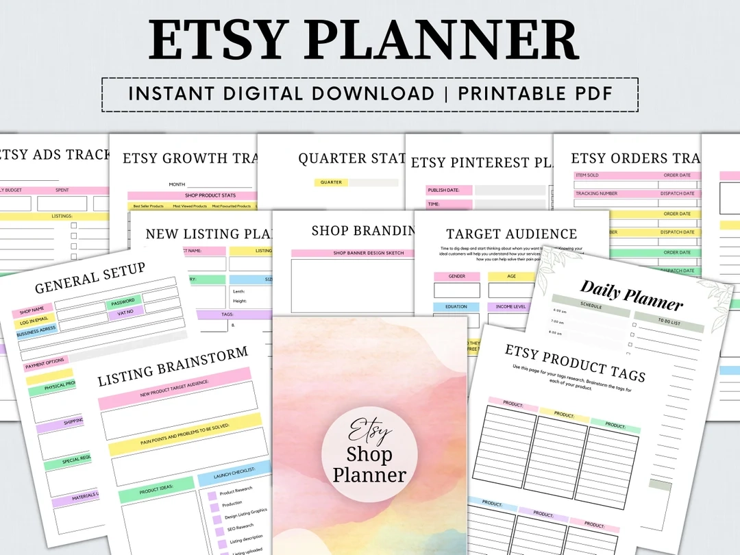 Etsy Shop Planner Printable Etsy Business Plan Etsy Seller Planner Digital Business Planner Daily Planner Instant Download Etsy