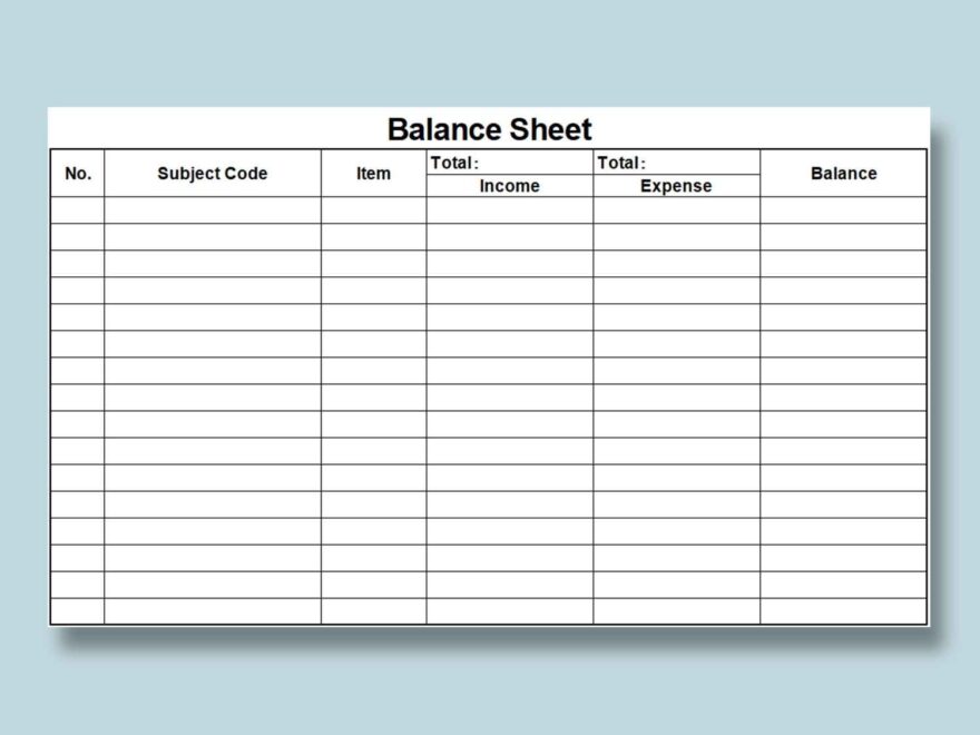 EXCEL Of Simple Balance Sheet xlsx WPS Free Templates