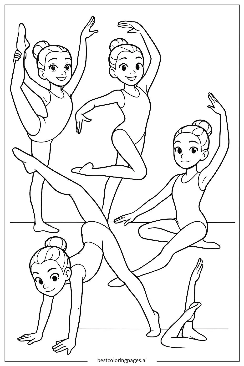 Gymnastics Girl Coloring Pages Printables Signs