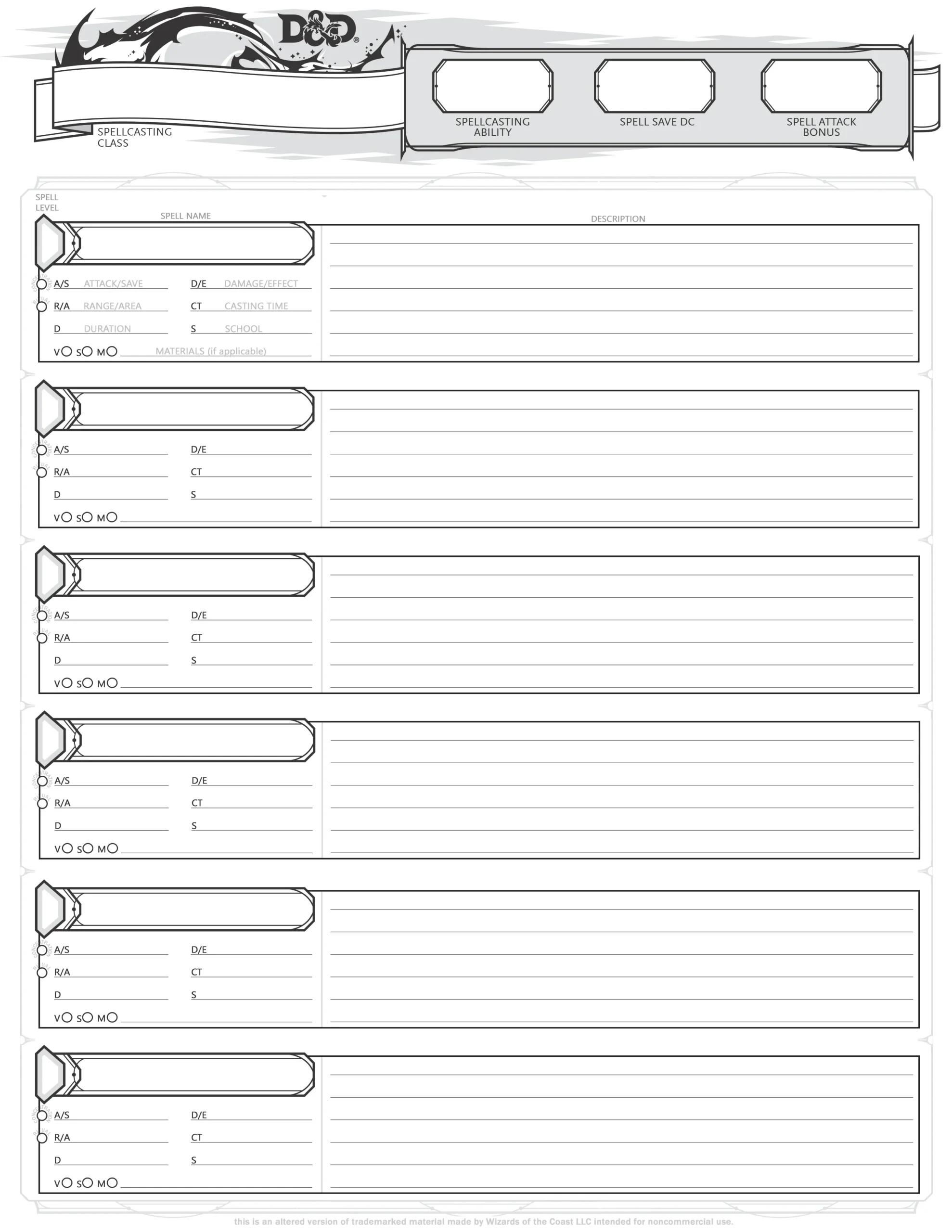 Expanded Spellbook Sheet R DnD
