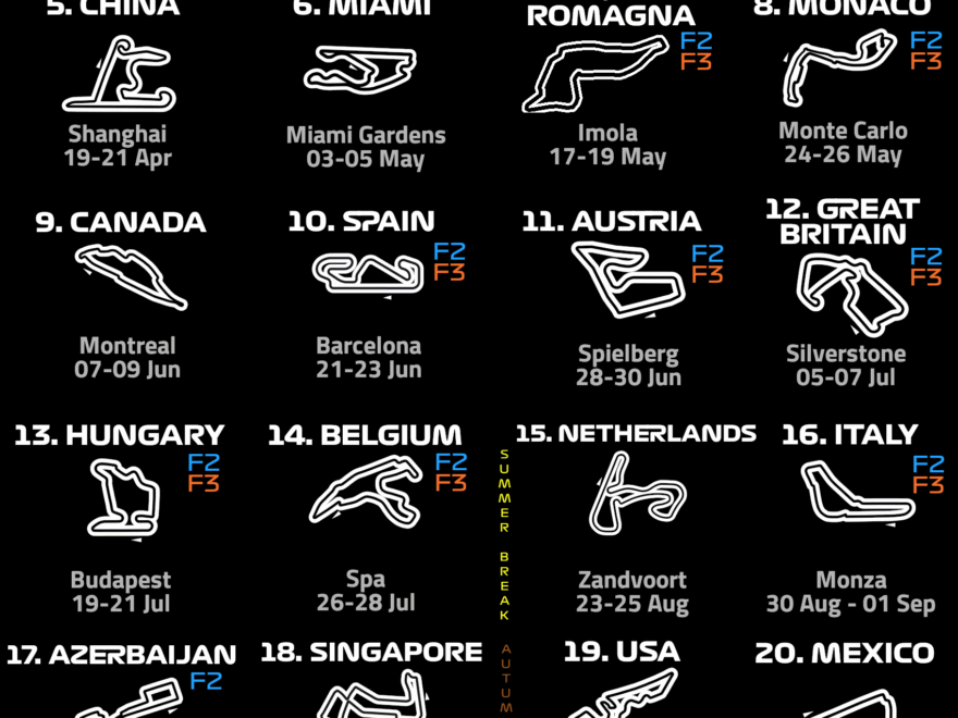 F1 2024 Calendar White Version In Comments R formula1