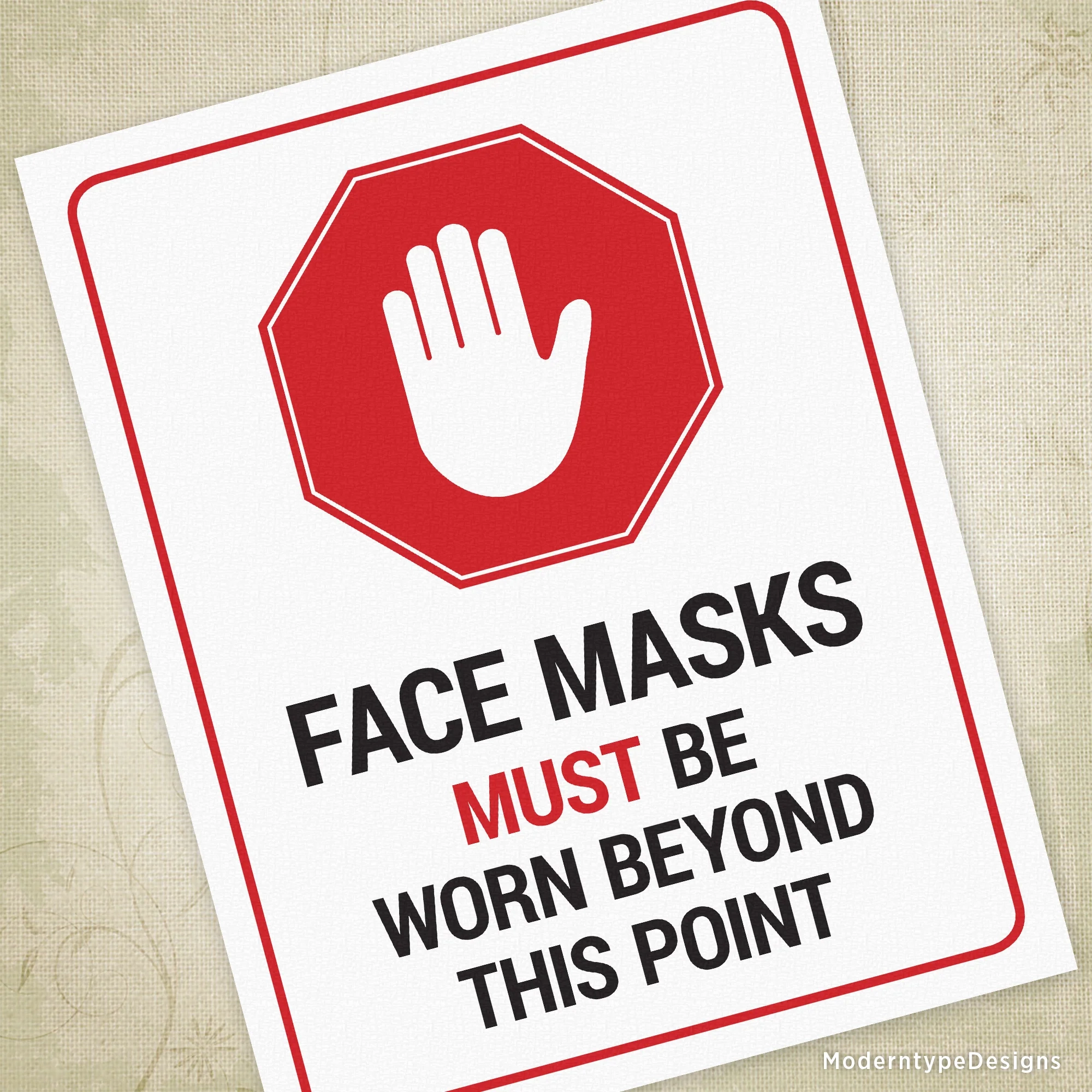 Face Masks Must Be Worn Beyond This Point Printable Sign Face Masks Must Be Worn Beyond This Point Printable Sign