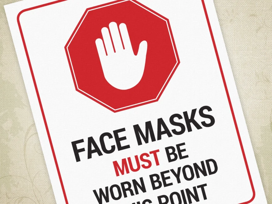 Face Masks Must Be Worn Beyond This Point Printable Sign