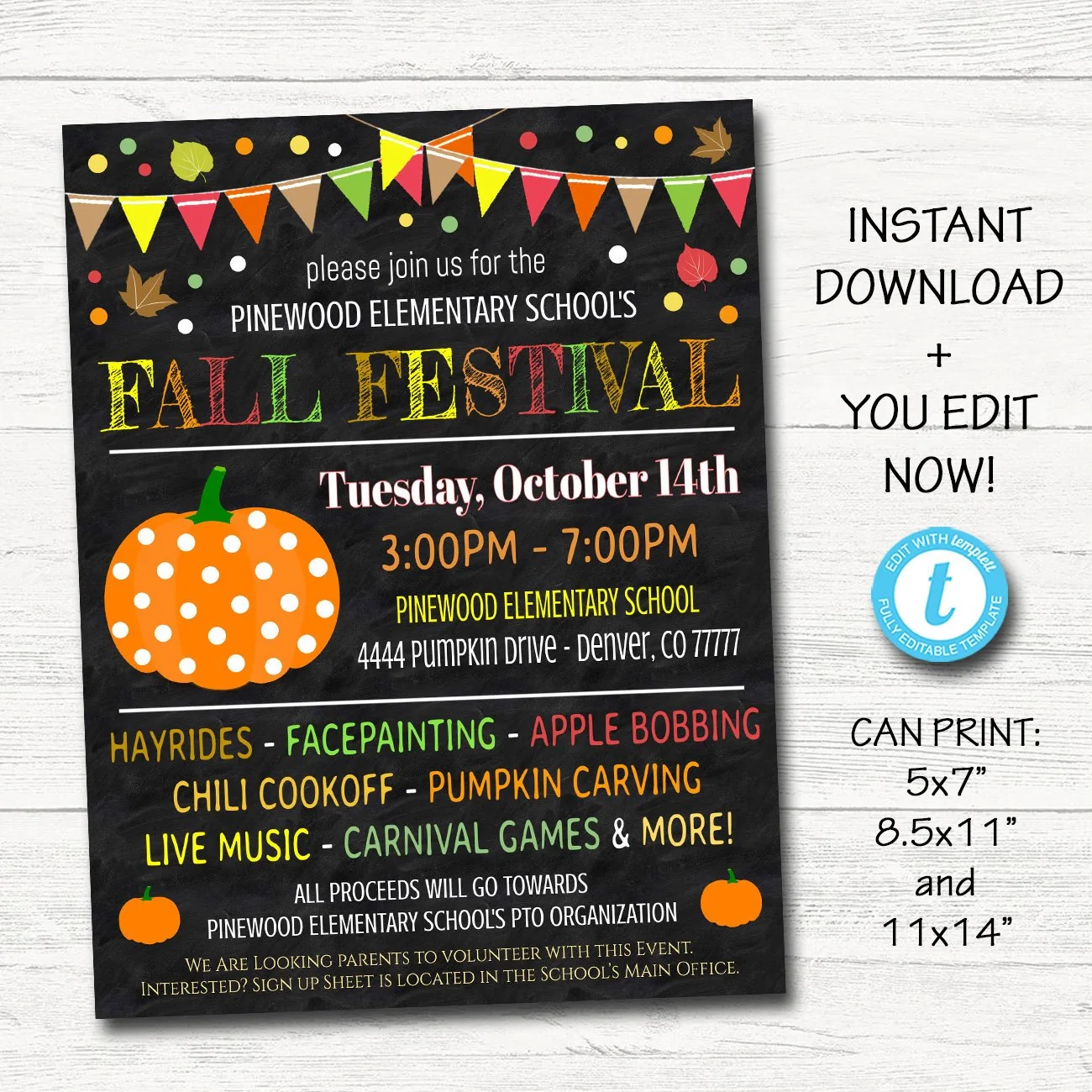 Fall Festival Fall Harvest Flyer TidyLady Printables
