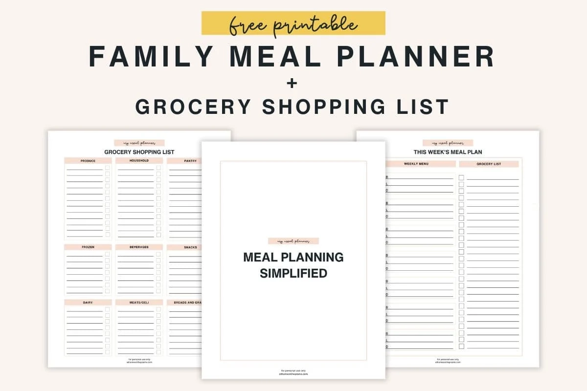 Family Meal Planning Made Easy Free Printable 