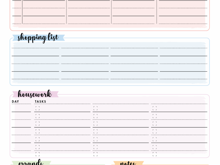 Family Planner World Of Printables