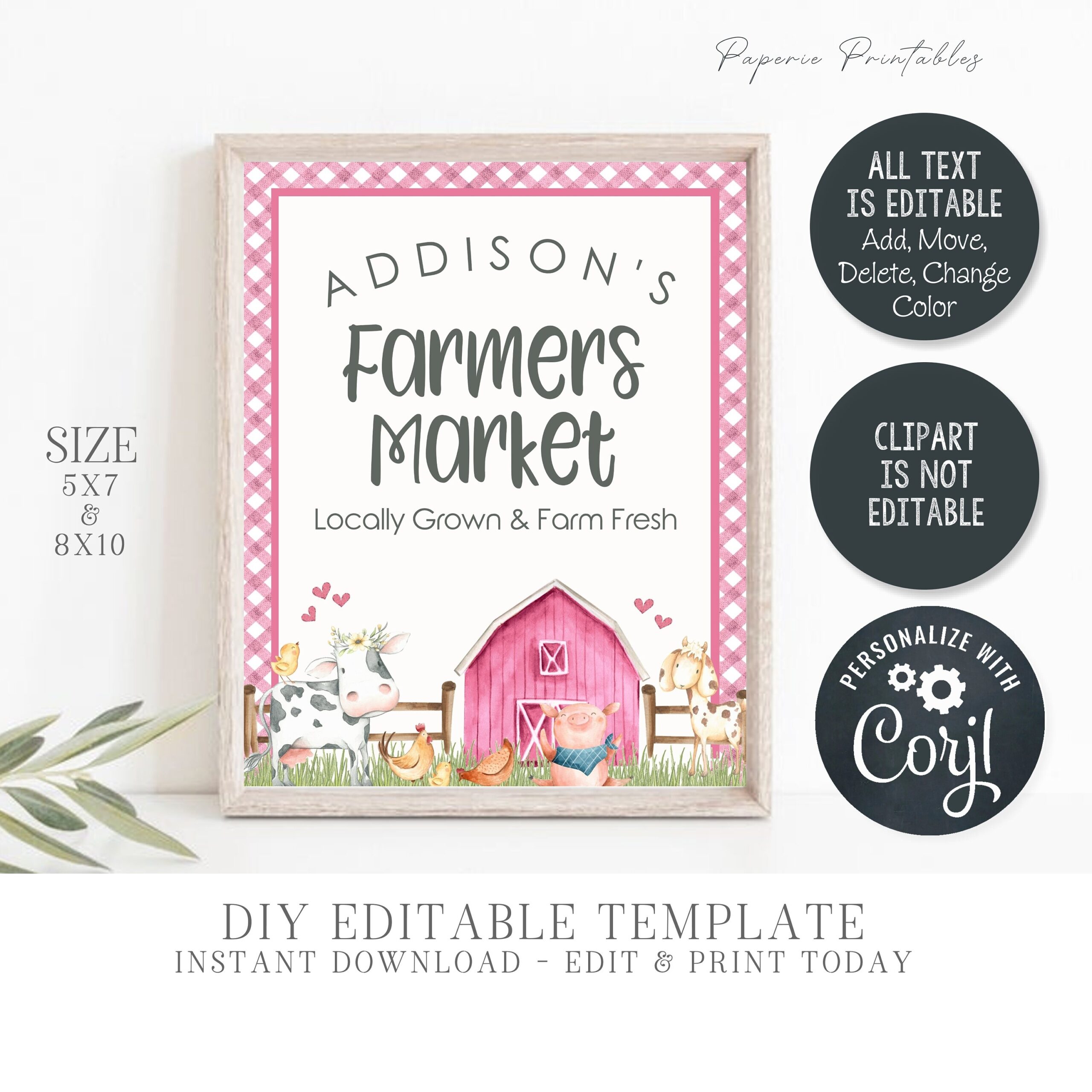 Printable Paper Farmers Market Sign