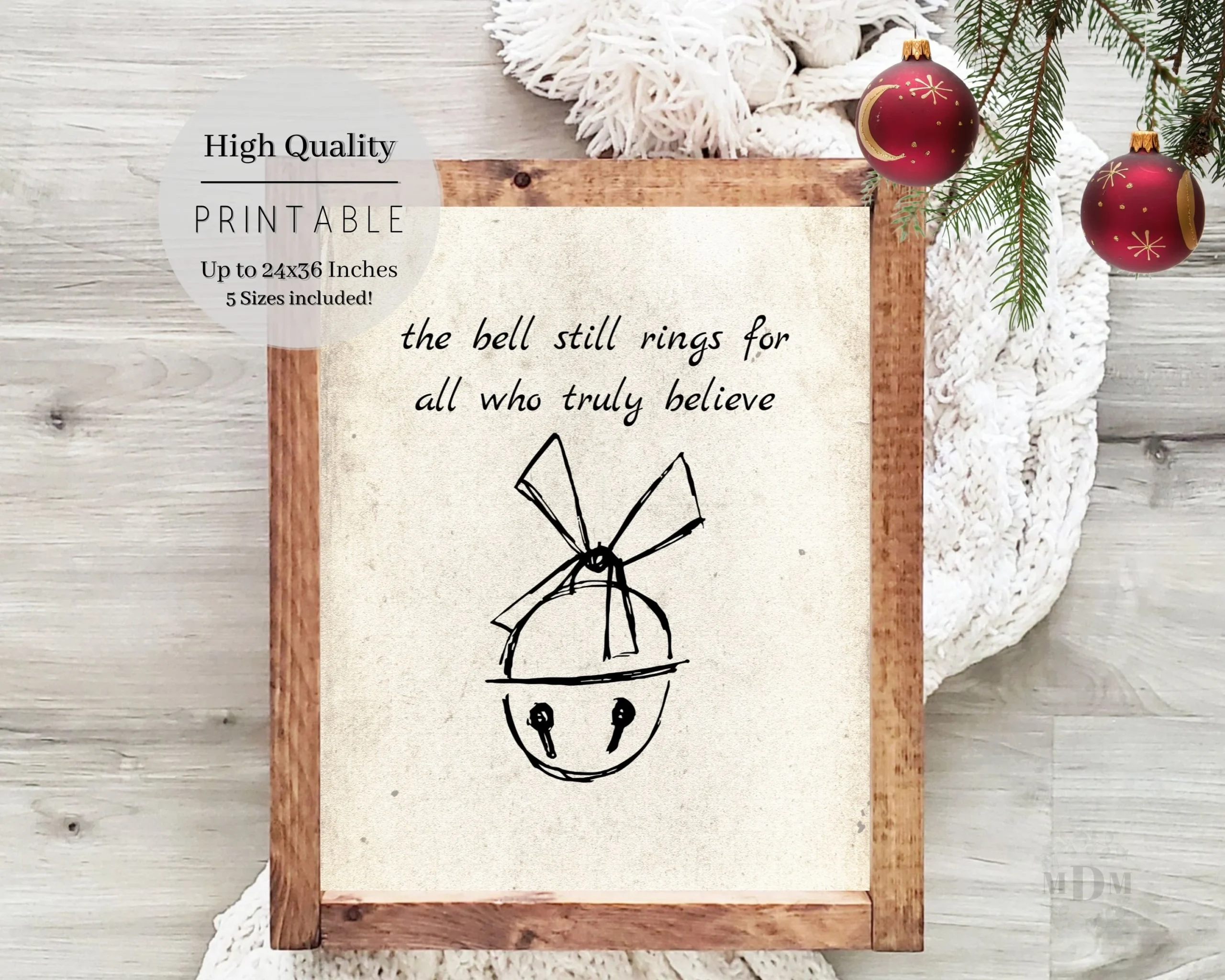Farmhouse Christmas Sign The Bell Still Rings Printable digital Download Etsy