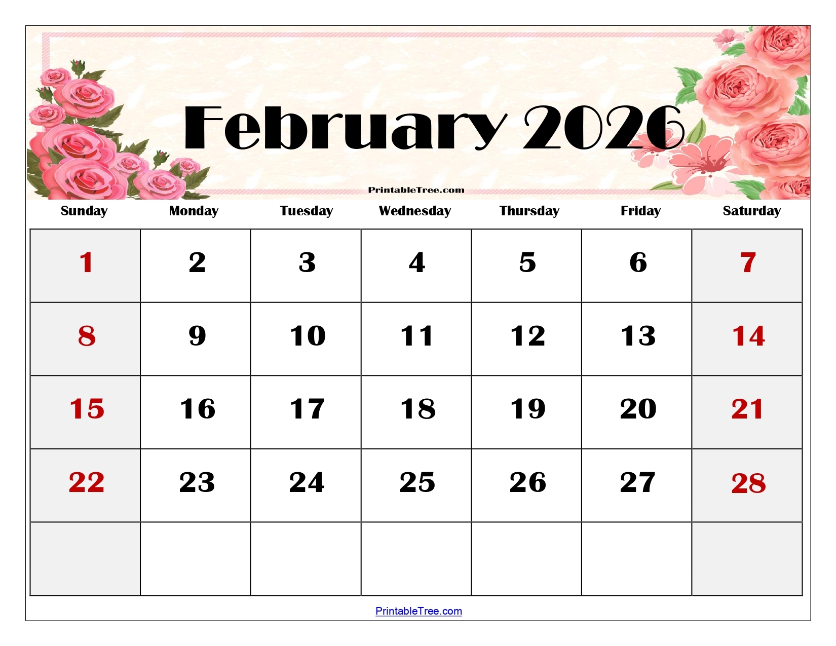 February 2026 Planner Calendar Printable