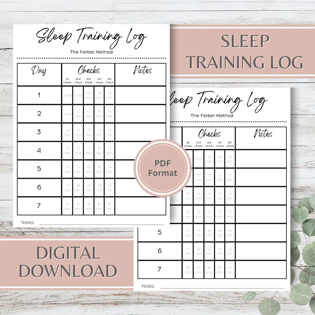 Ferber Method Sleep Training Log Baby Sleep Guide digital Download Etsy
