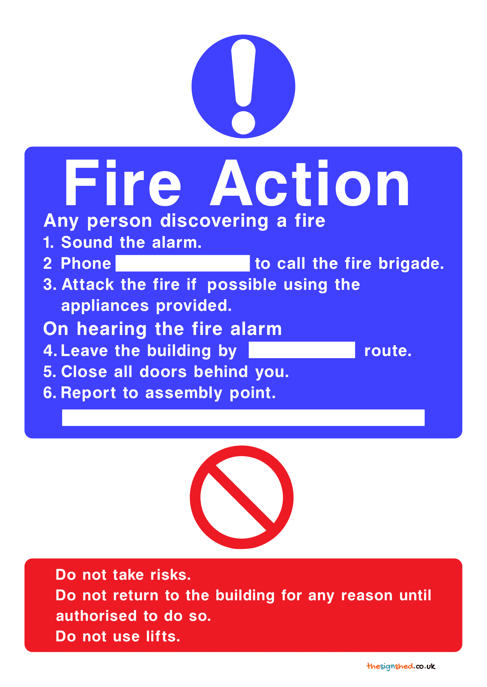 Fire Action Signs Poster Template Fire Action Signs Poster Template
