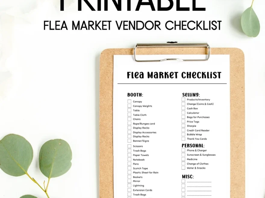 Flea Market Checklist Printable Market Vendor Checklist Craft Show Planner Craft Show Checklist Etsy