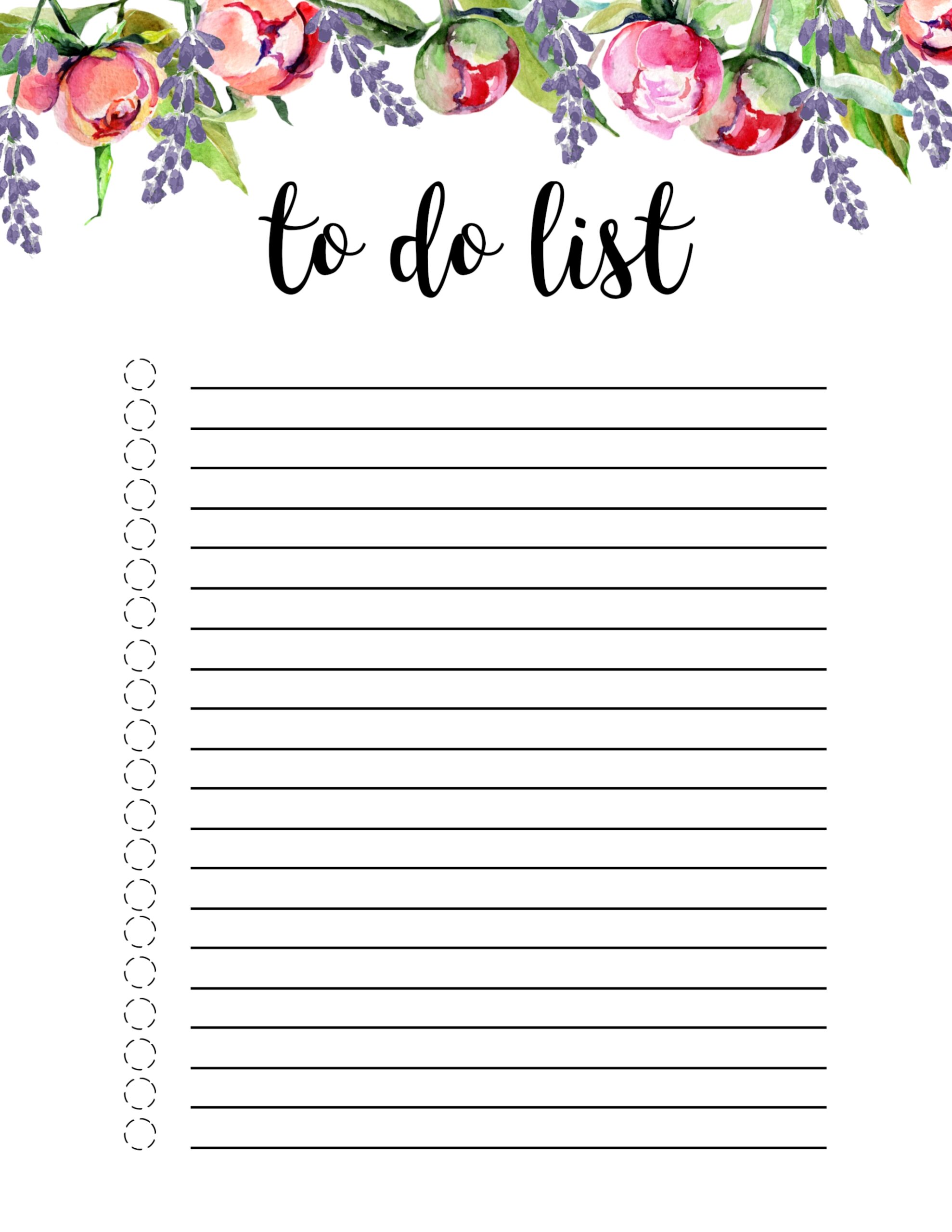 Cute Printable To Do Lists