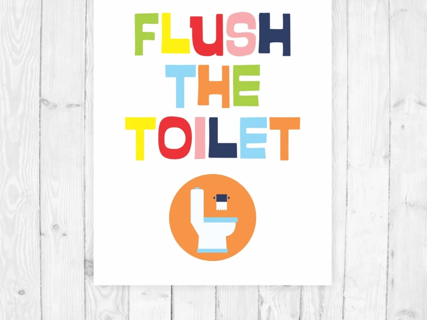 Flush The Toilet Sign Boy Bathroom Wall Decor Children Bathroom Sign School Bathroom Decor Printable Toilet Poster Kids Bathroom Decor 333 Etsy