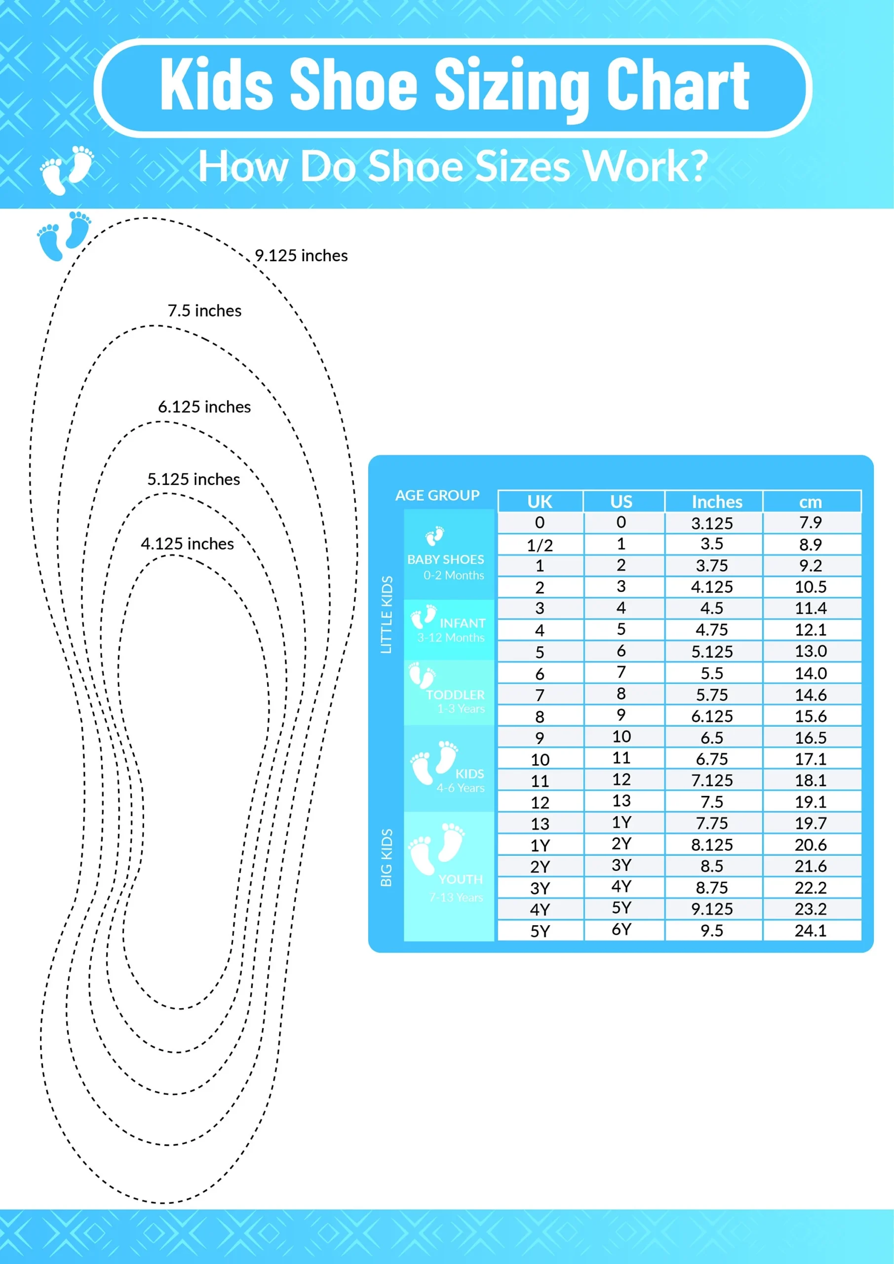 Foot Sizing Girls Shoe Size Chart 11 Little Kid Shoe Size Printable Kids Shoe Sizing Chart Accurate