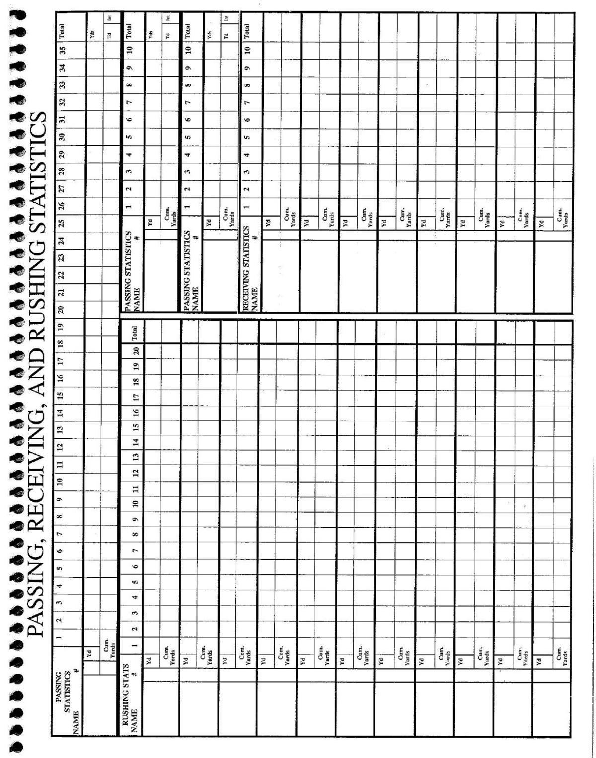 Football Stat Sheets And Forms Football Stat Sheets And Forms