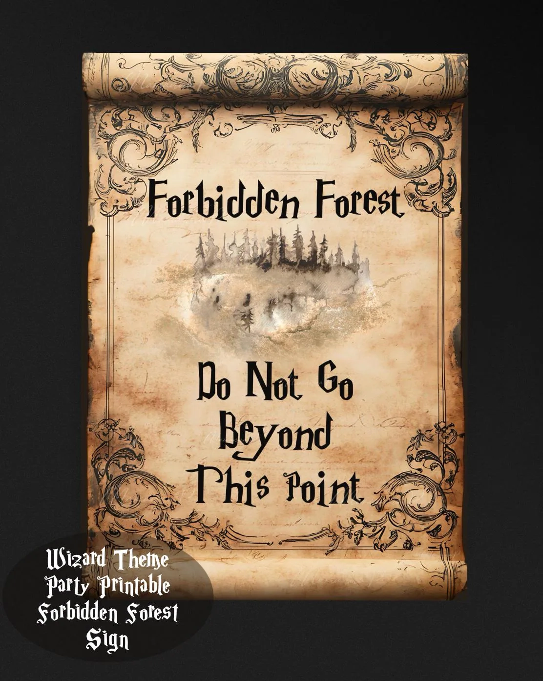 Harry Potter Forbidden Forest Sign Printable