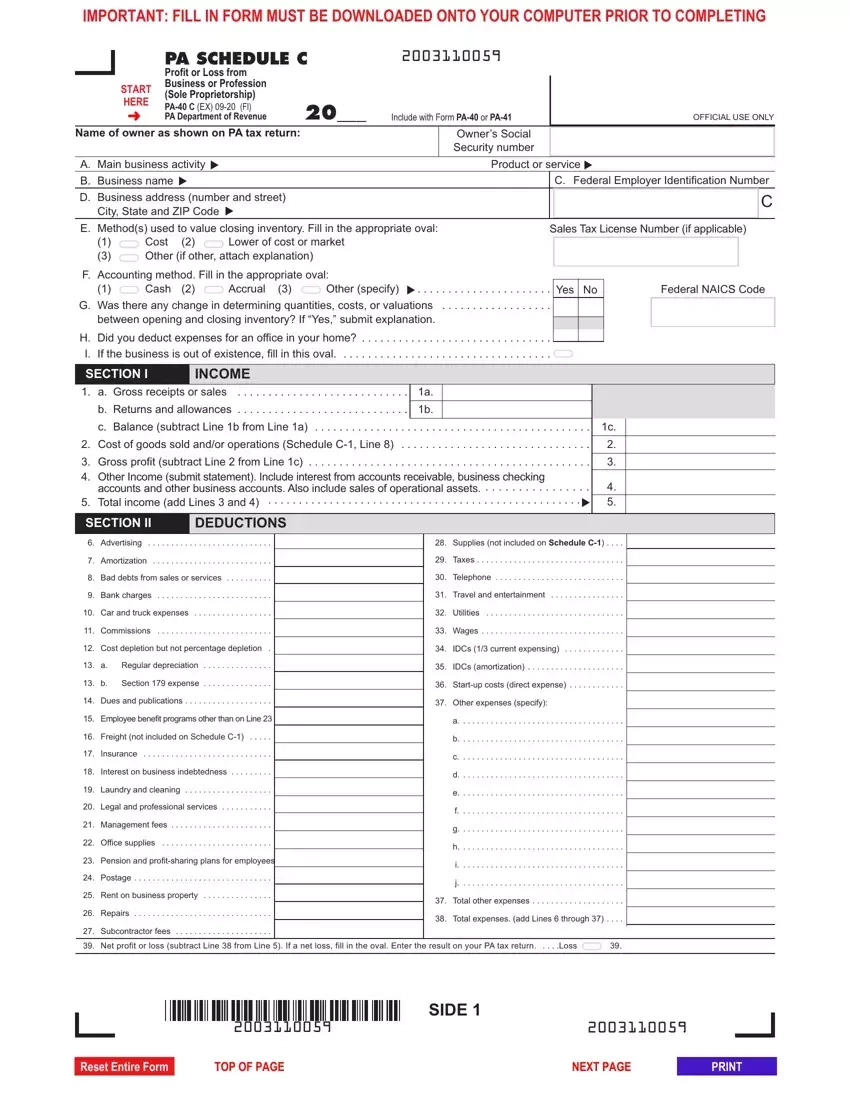 Form Pa 40 C Fill Out Printable PDF Forms Online