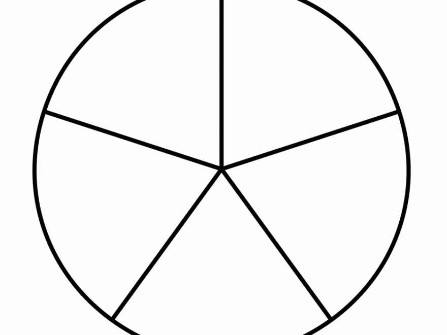 Fraction Pie Divided Into Fifths ClipArt ETC