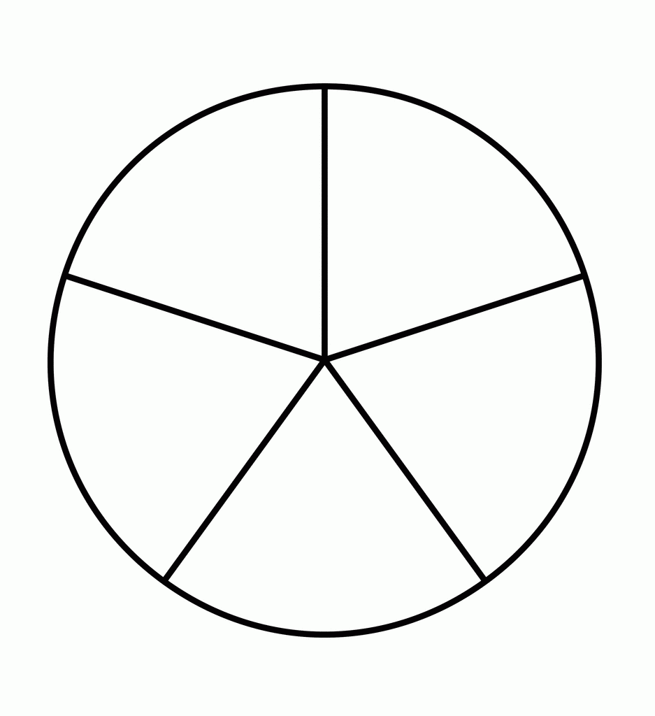 Fraction Pie Divided Into Fifths ClipArt ETC