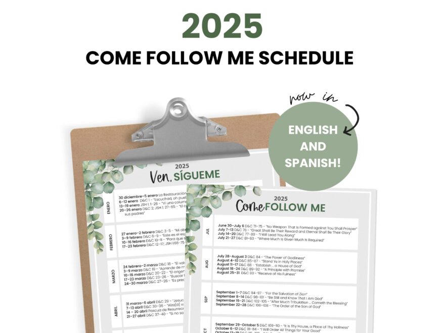 Free 2025 Come Follow Me Schedule Kendra John Designs