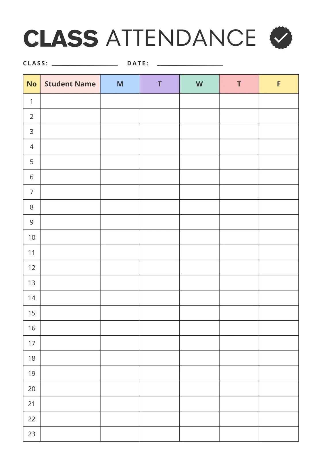 Printable Attendance Chart For Kids Printable Attendance Chart For Kids