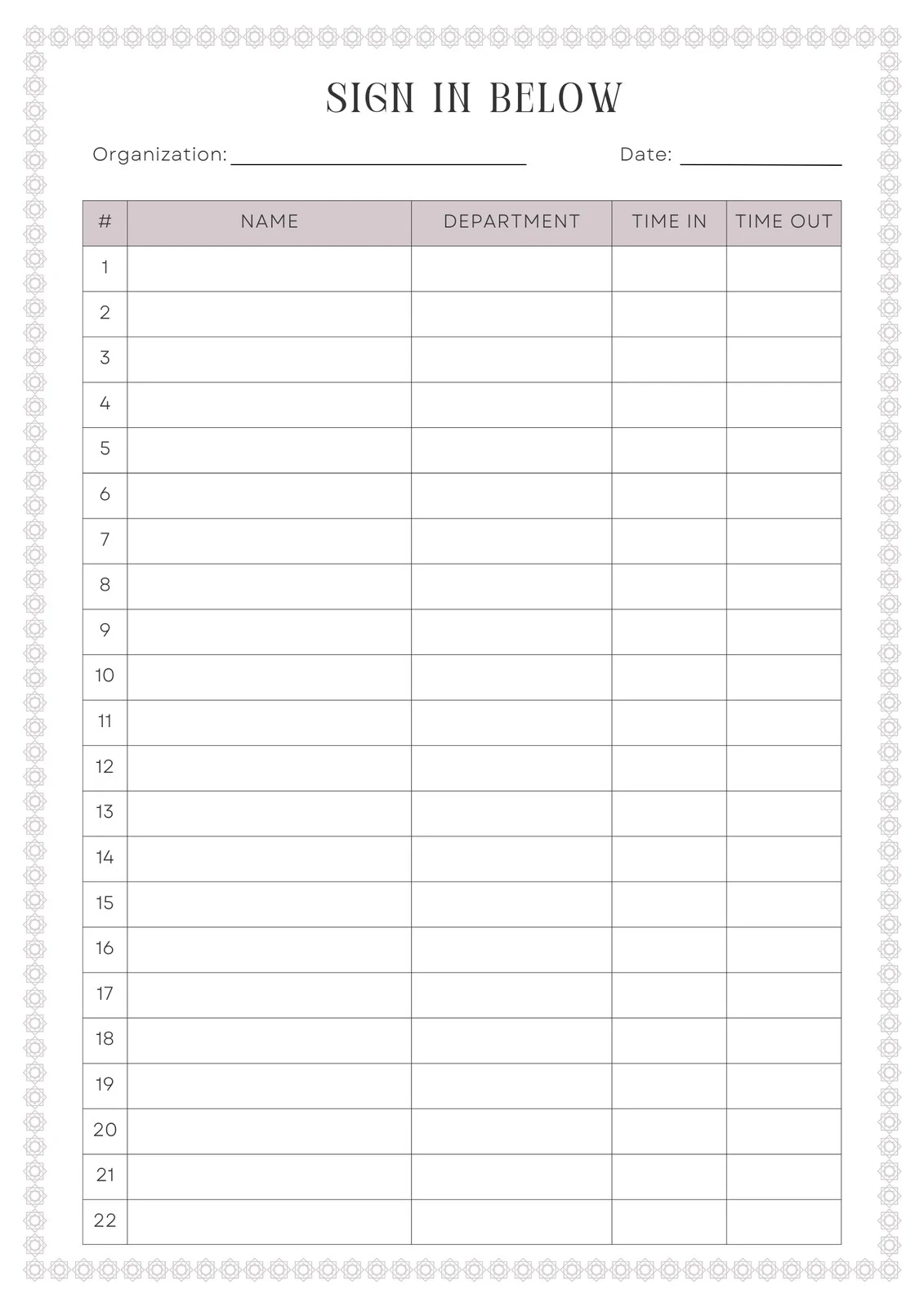 Free Printable Computer Sign In Sheet