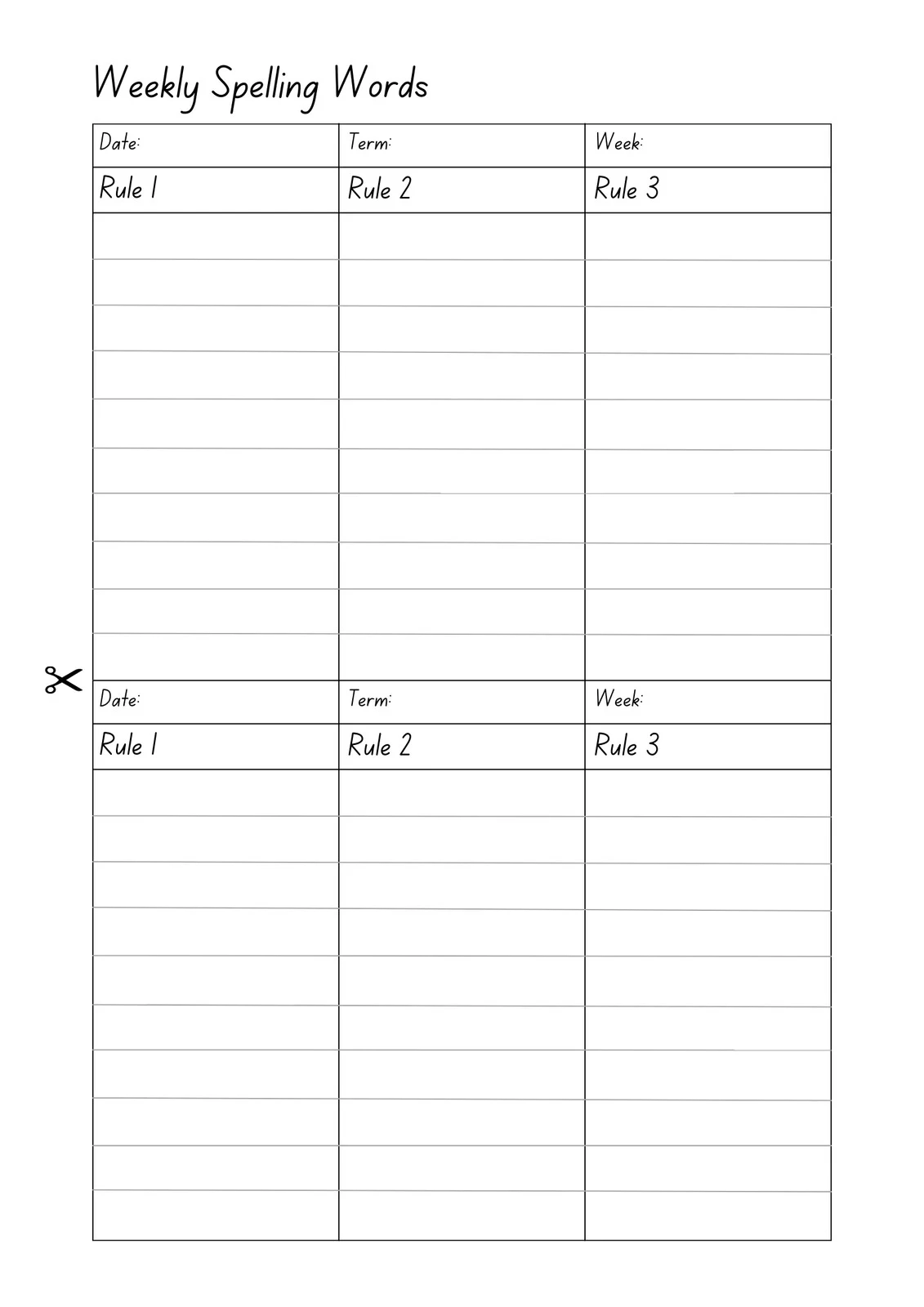 Free And Customizable Spelling Templates Free And Customizable Spelling Templates