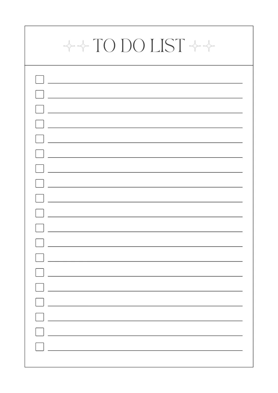 Free Printable To Do List Project
