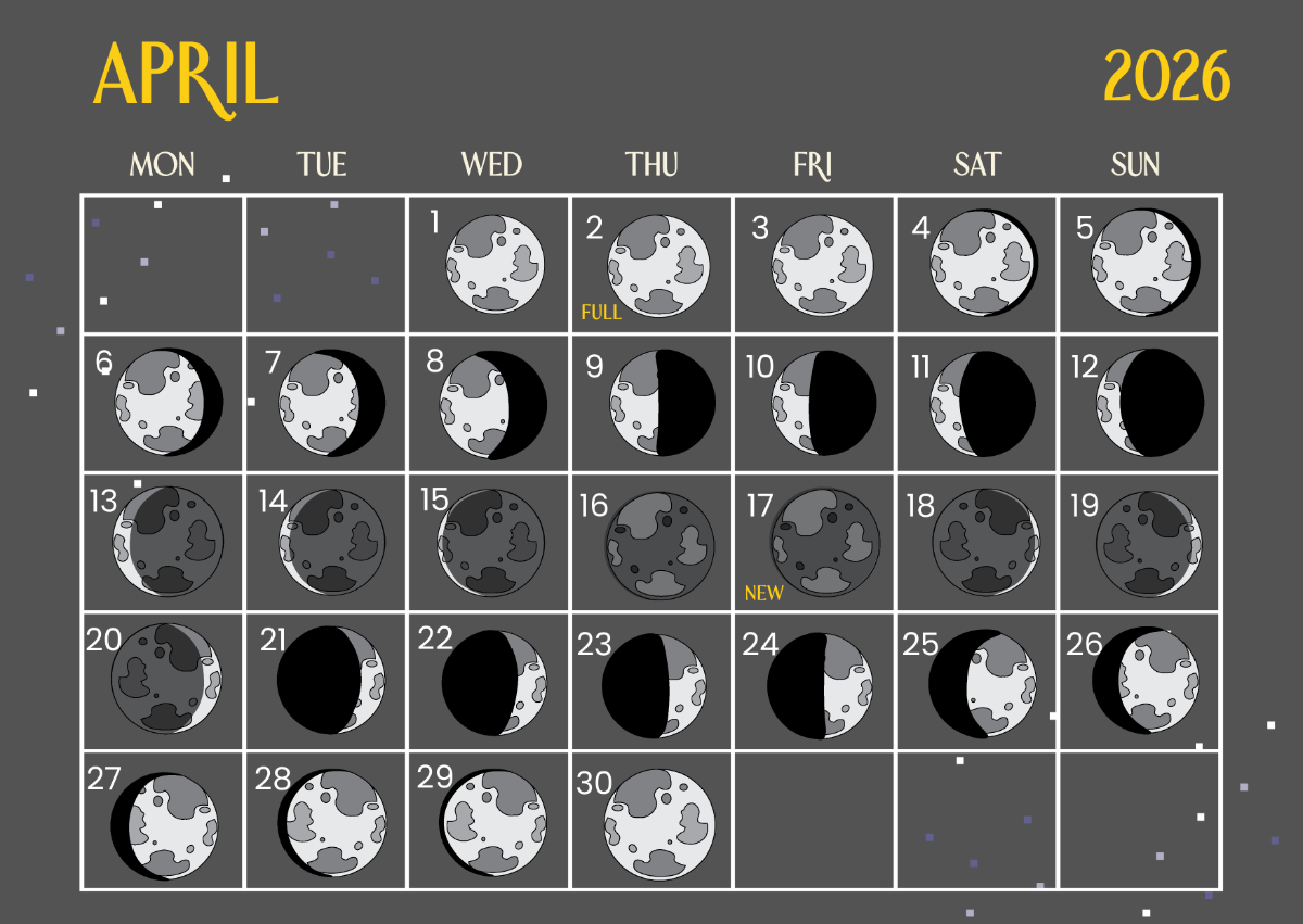 Free April 2026 Calendar With Moon Phases Template To Edit Online Free April 2026 Calendar With Moon Phases Template To Edit Online