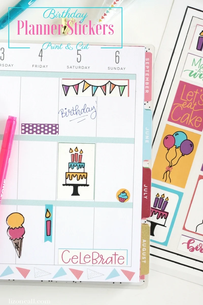 Free Printable Birthday Planner Stickers