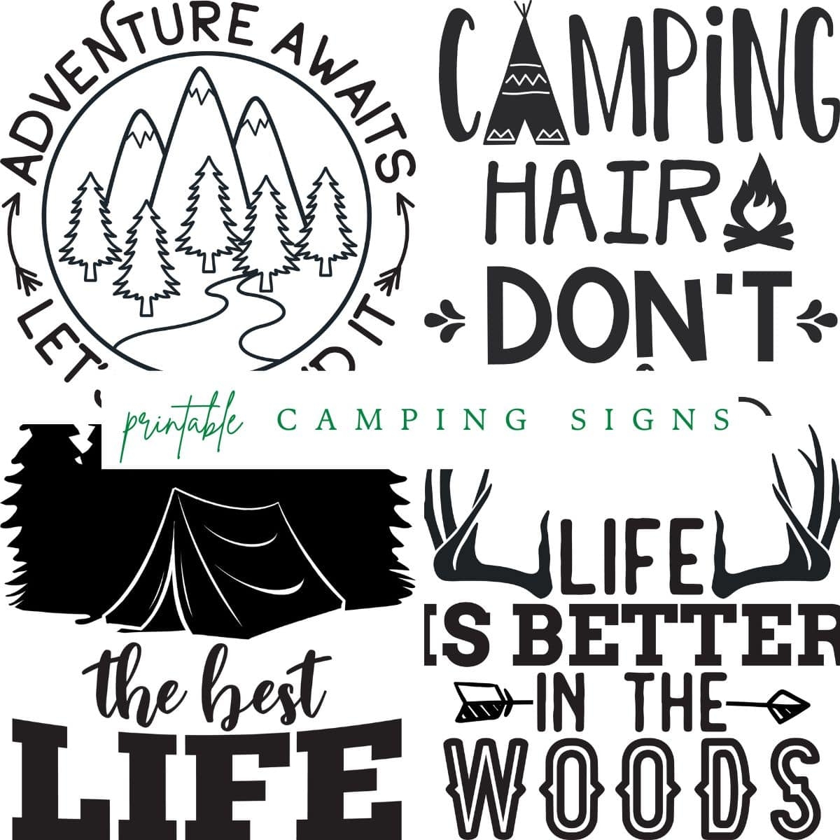 Free Camping Signs Printable Set Of 4