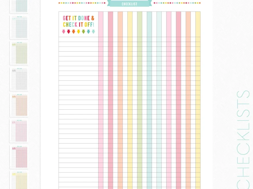 FREE Checklists Planner Page Printables Miss Tiina