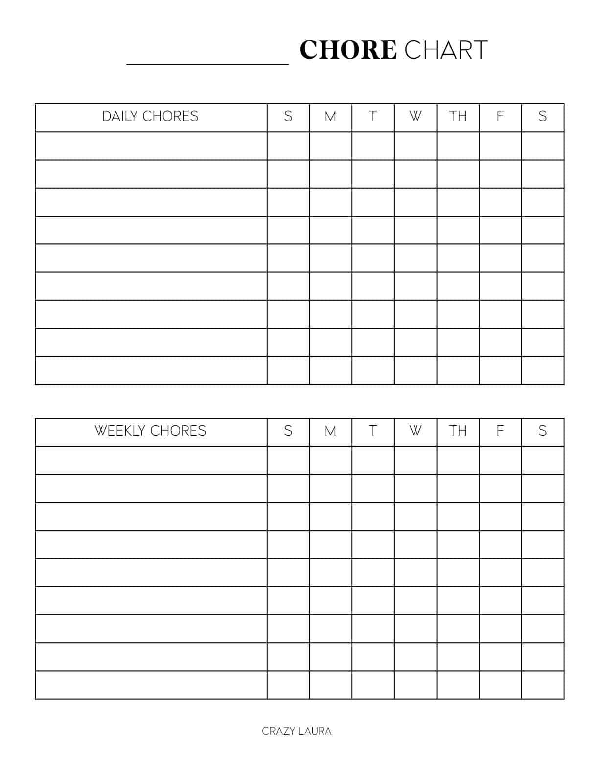 Free Downloadable Printable Charts
