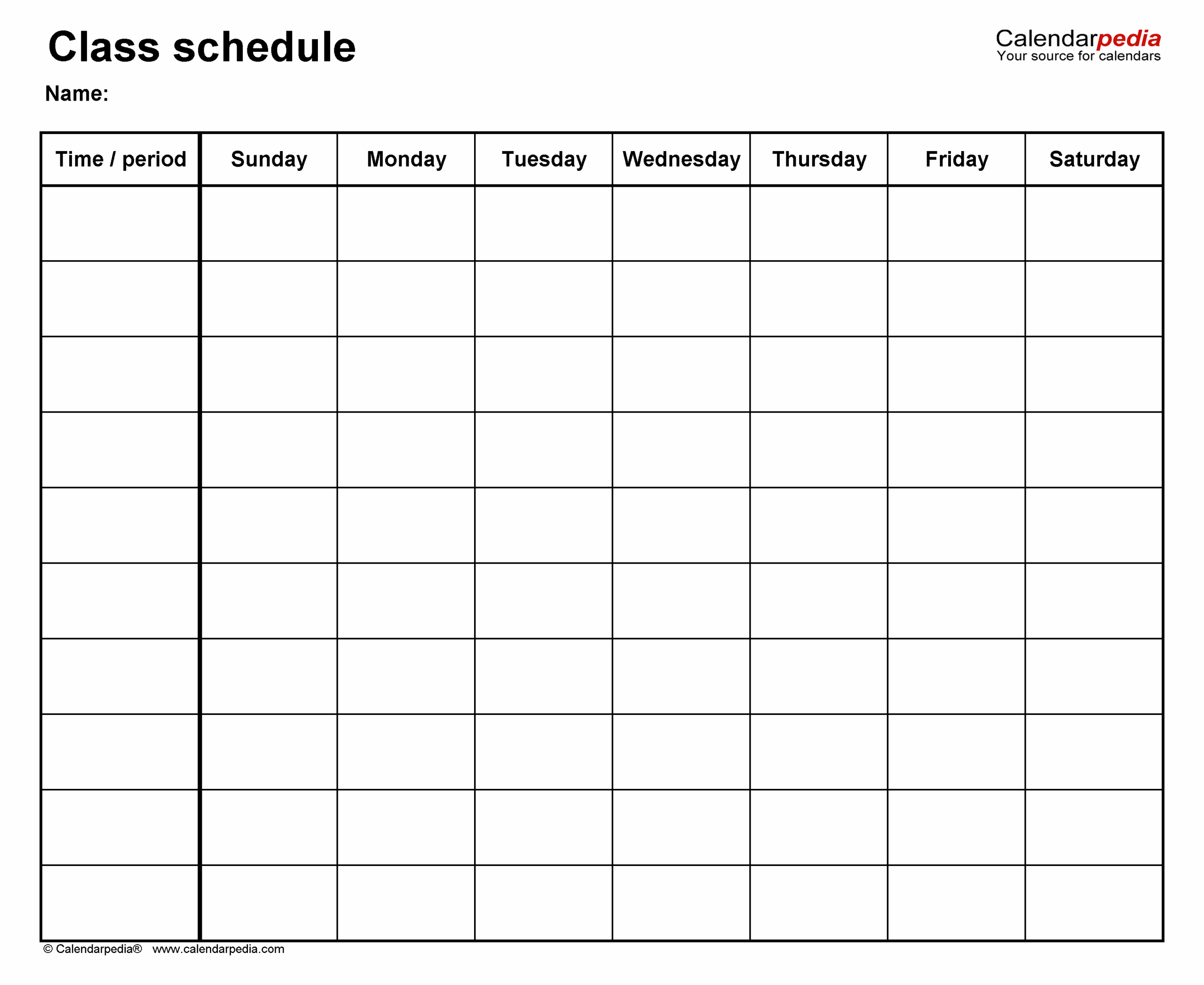 Free Class Schedules For PDF 24 Templates Free Class Schedules For PDF 24 Templates