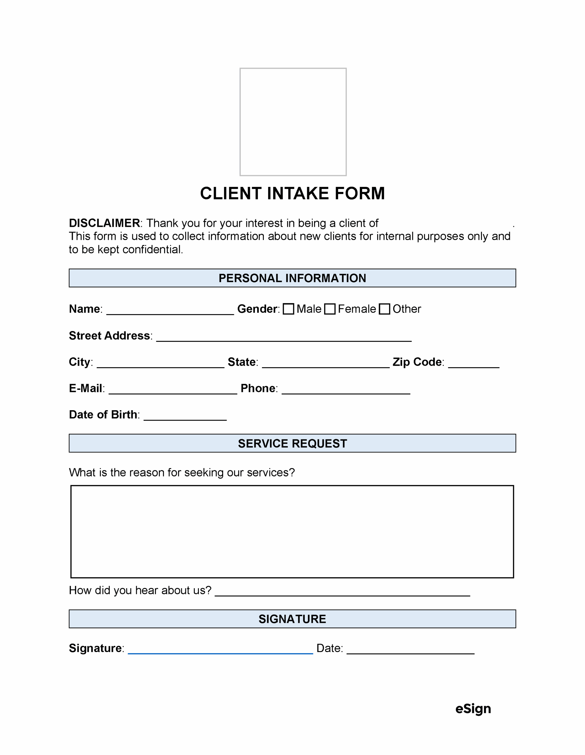 Printable Client Information Sheets Printable Client Information Sheets